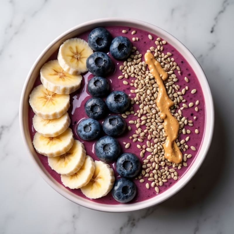Silky Tofu Protein Smoothie Bowl with Hemp Seeds