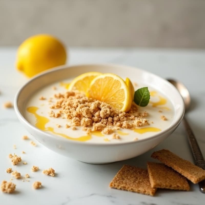 Creamy Lemon-Vanilla Protein Bowl with Crumbled Graham