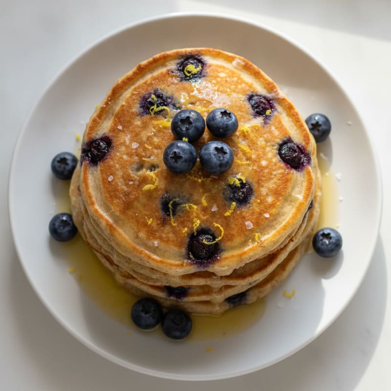 Blueberry Ricotta Pancakes with Lemon Zest