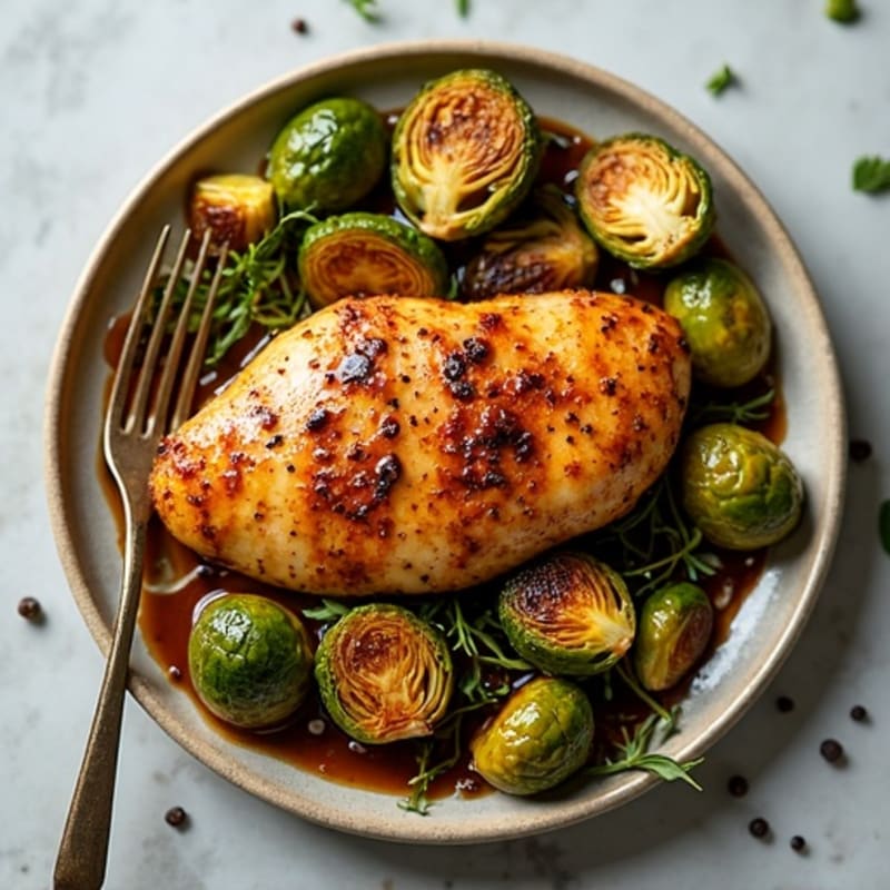 Sheet Pan Balsamic Chicken with Crispy Brussels Sprouts