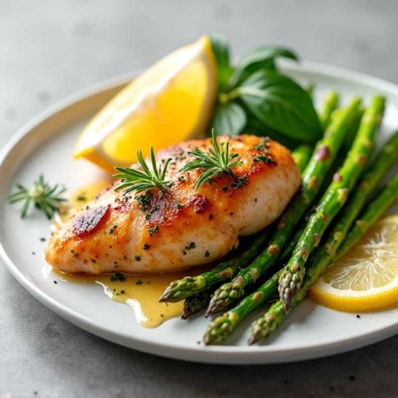 Lemon-Herb Roasted Chicken with Crispy Asparagus