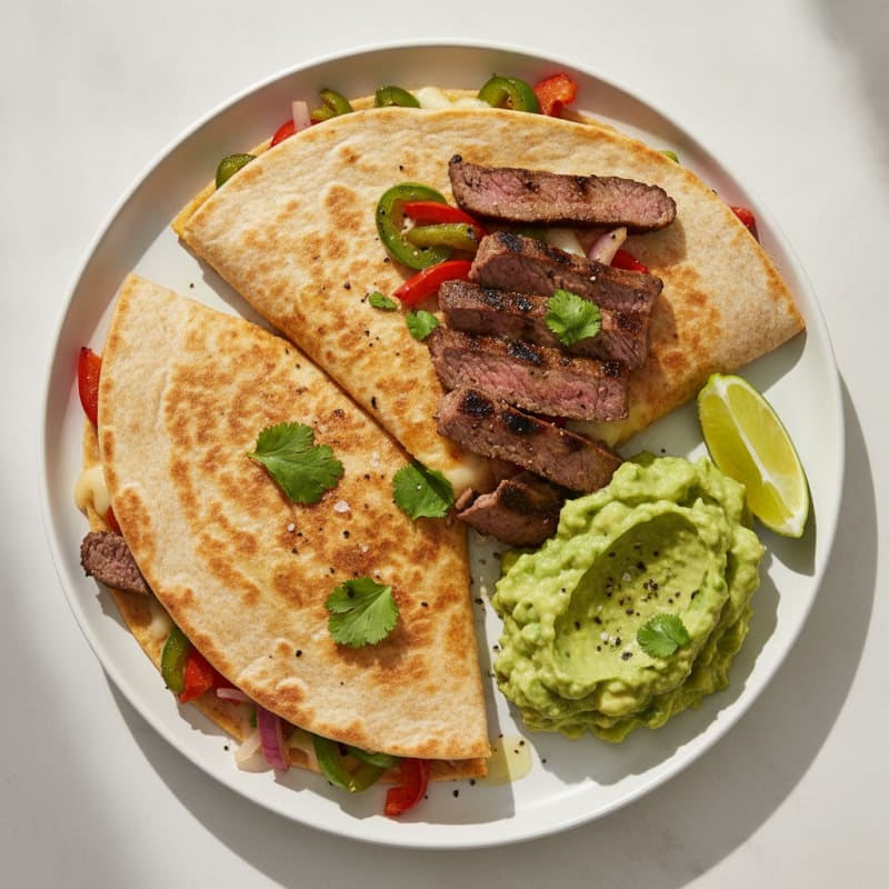 Carne Asada Quesadillas with Guacamole