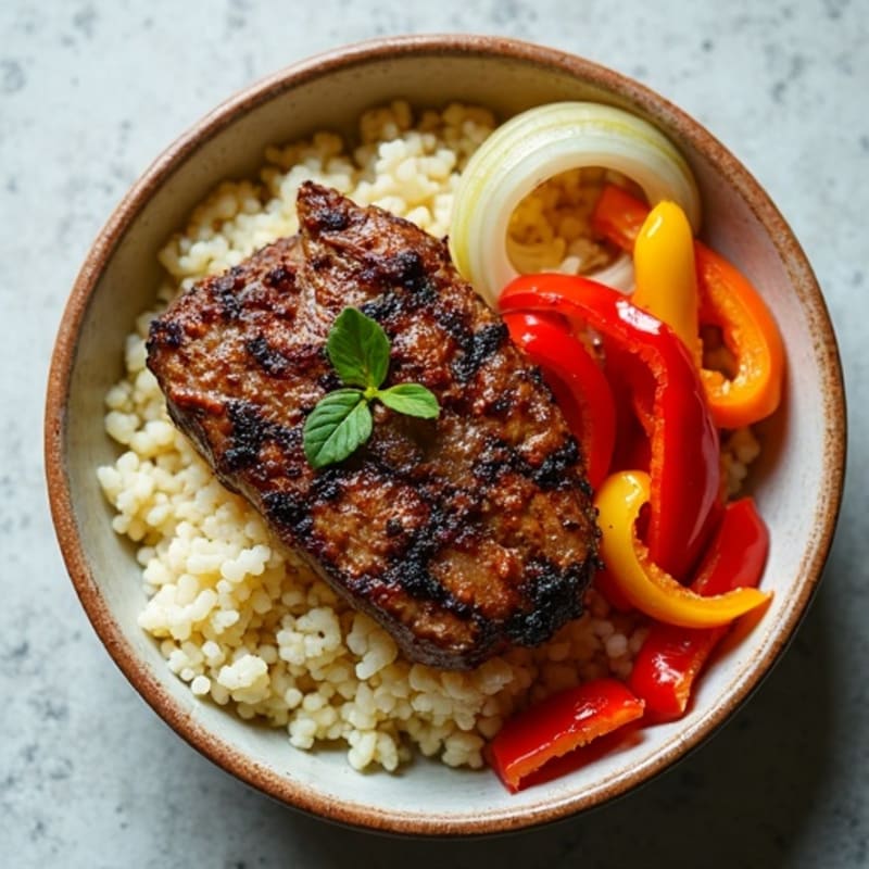 Lean Sirloin Philly Steak Bowl with Bell Peppers