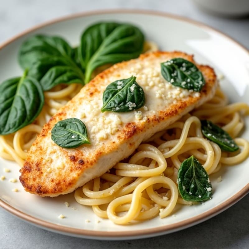 Healthy Creamy Garlic Parmesan Chicken Pasta
