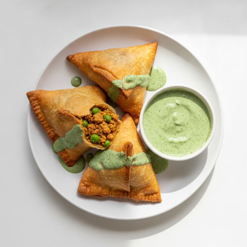 Indian Samosas with Chutney