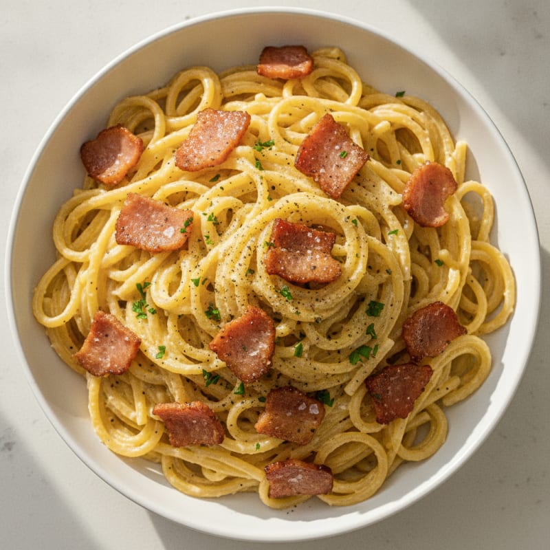 Classic Carbonara with Crispy Pancetta