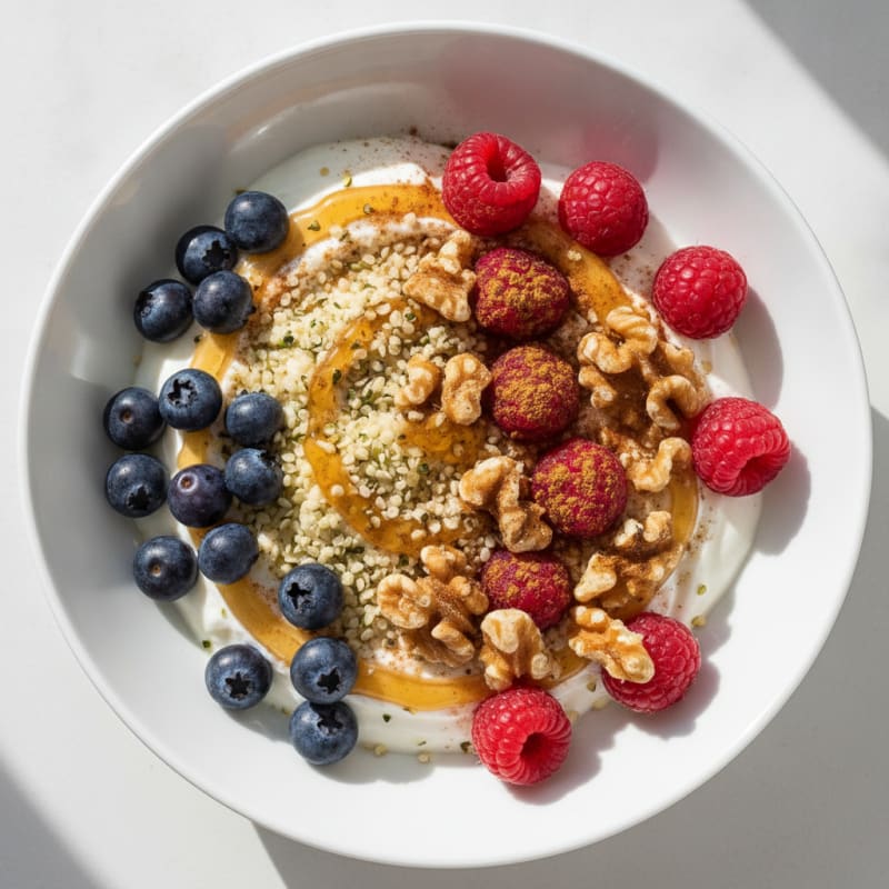 High-Protein Berry and Nut Greek Yogurt Bowl