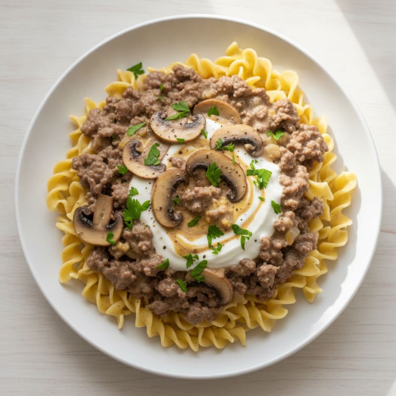 Beef Stroganoff with Egg Noodles