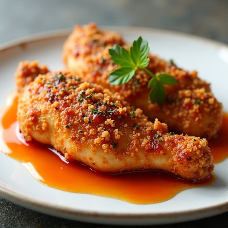 Crispy Baked Ginger-Garlic Chicken with Sweet Chili Sauce