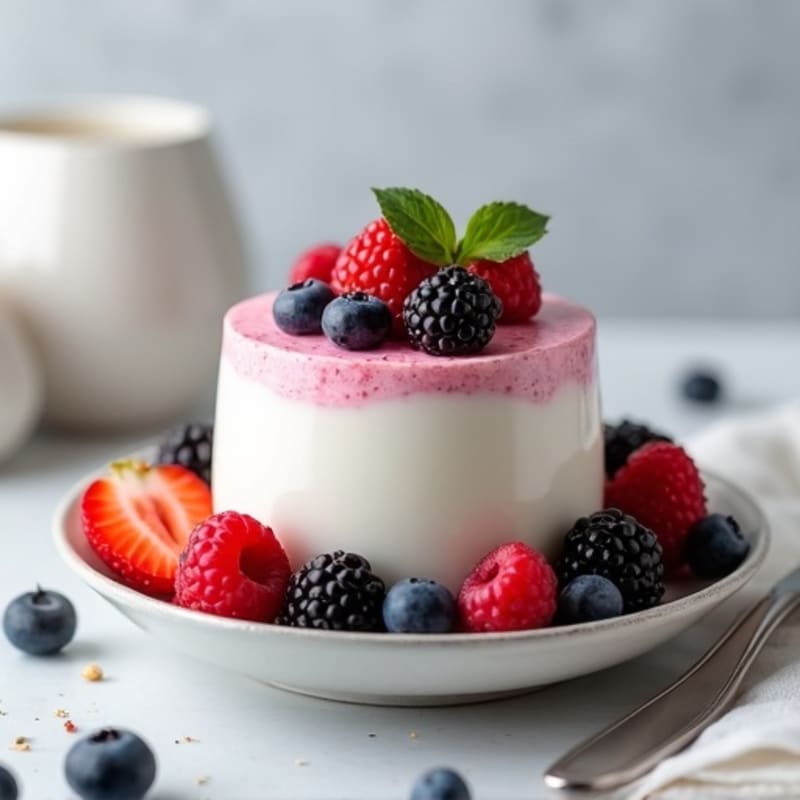 Creamy Greek Yogurt Protein Mousse with Mixed Berries