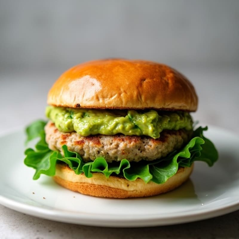 Lean Turkey Spinach Burger with Avocado Spread
