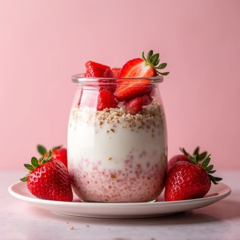 Creamy Strawberry Shortcake Overnight Oats