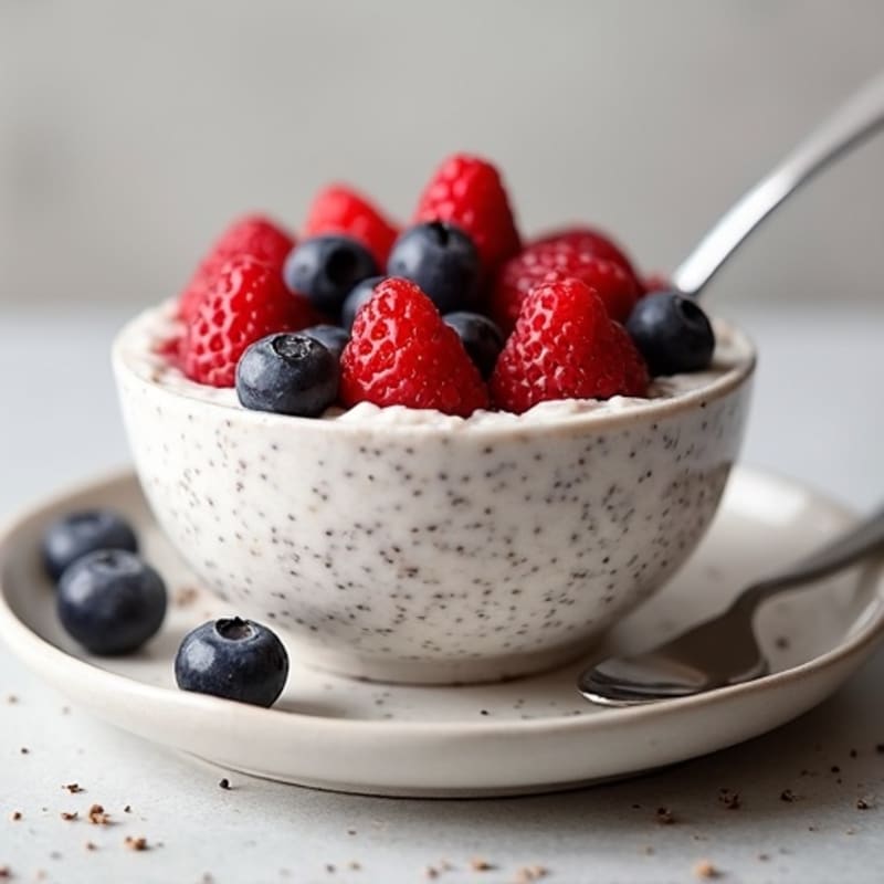 Creamy Coconut Chia Seed Pudding with Fresh Berries