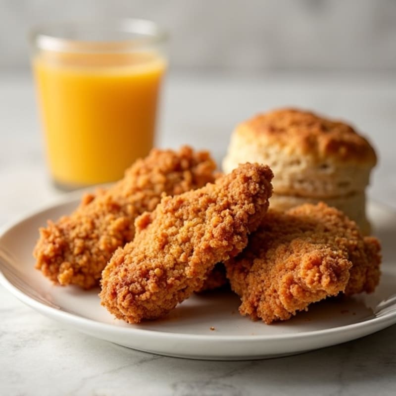 Crispy Air-Fried Chicken with Fluffy Whole Wheat Biscuits