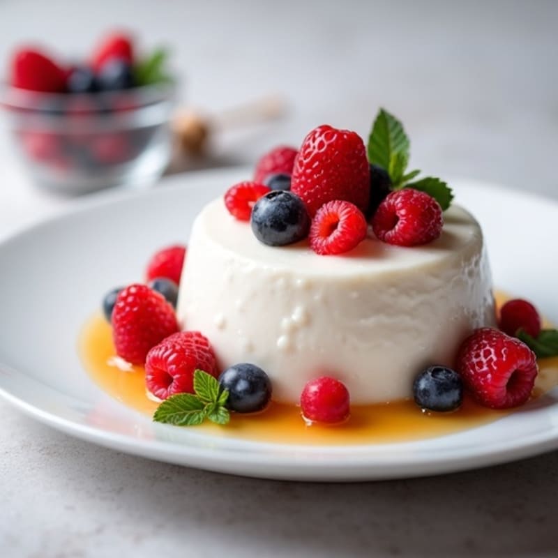 Greek Yogurt Protein Mousse with Mixed Berries