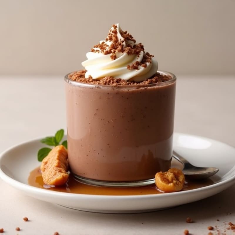 Chocolate Protein Mousse with Peanut Butter Swirl