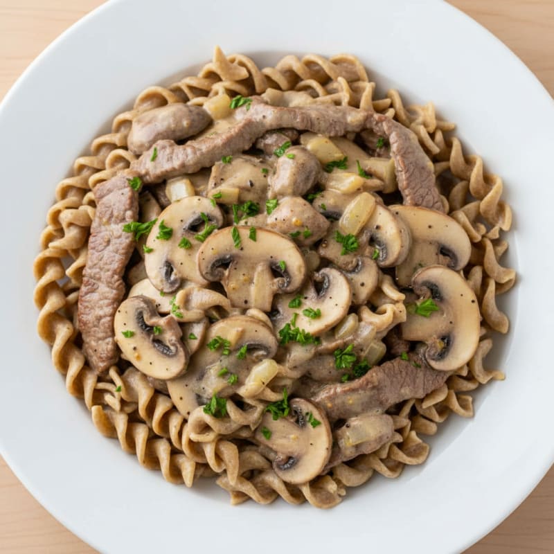 Tender Beef Stroganoff with Creamy Mushroom Sauce