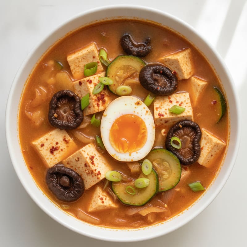 Spicy Korean Tofu and Vegetable Stew