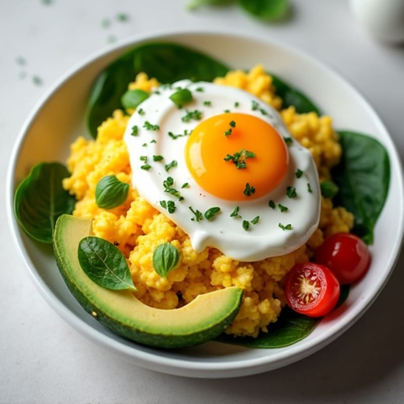 Fluffy Scrambled Eggs with Creamy Greek Yogurt