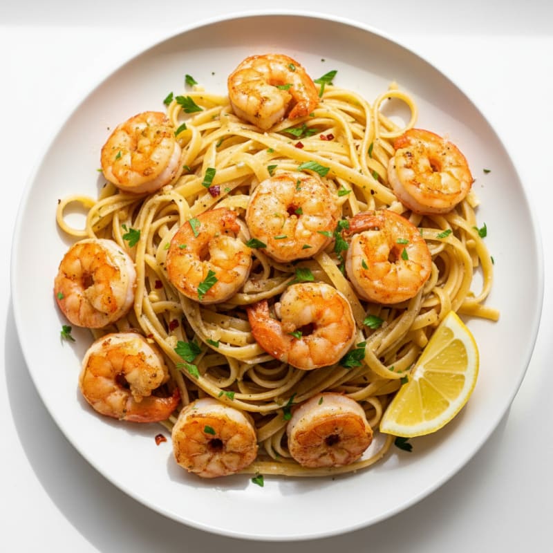 Garlic Butter Shrimp Scampi with Linguine