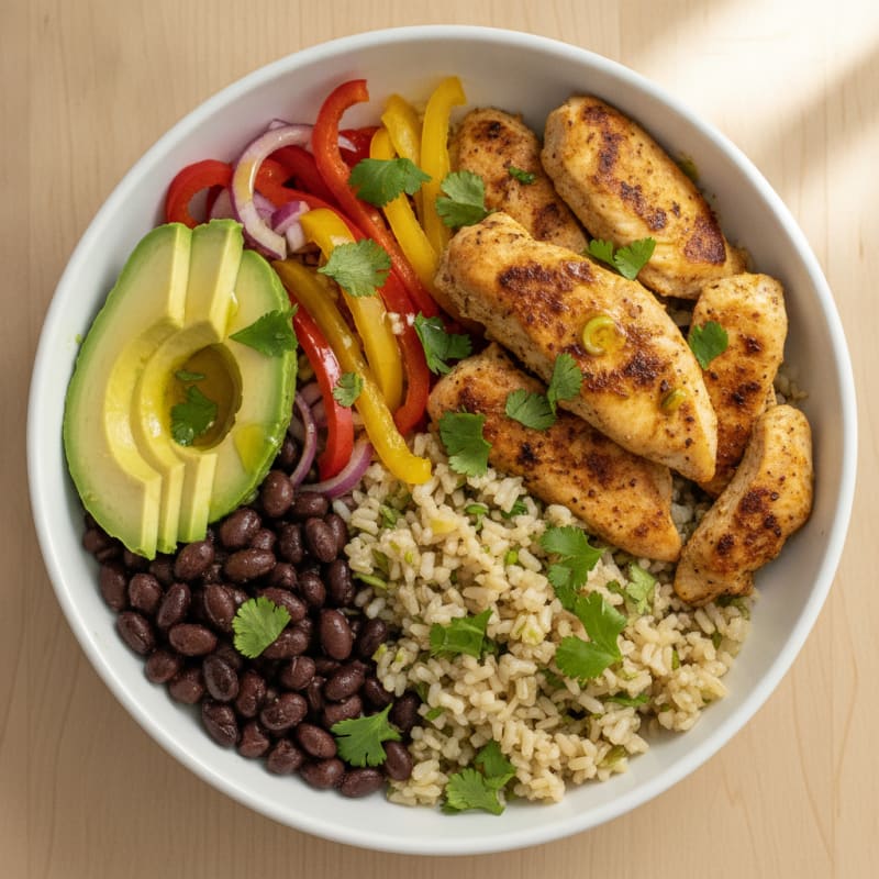Chicken Burrito Bowl with Cilantro-Lime Rice