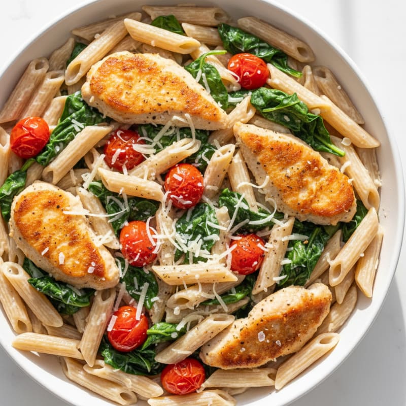 Creamy Garlic Chicken Pasta Skillet