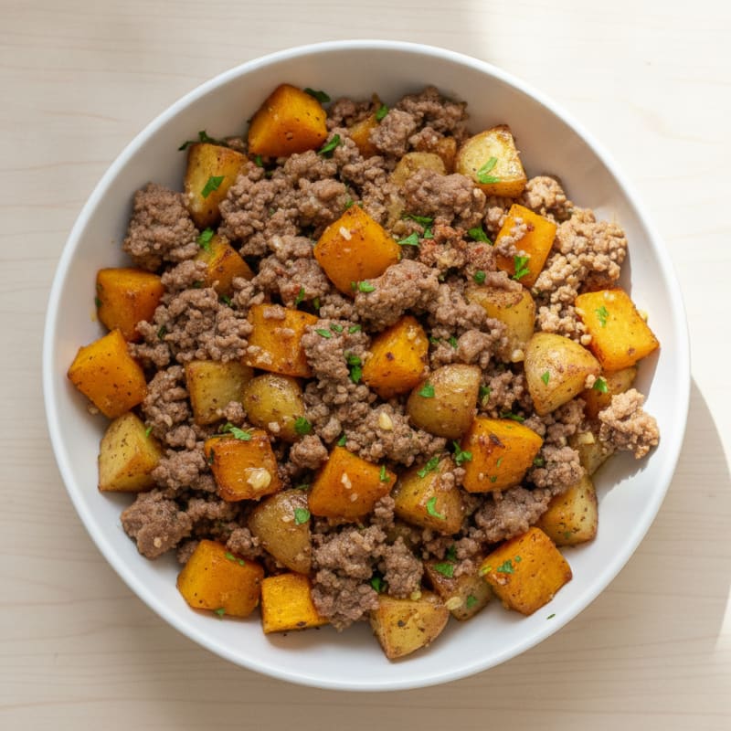 Beef Mince and Roasted Pumpkin Bowl