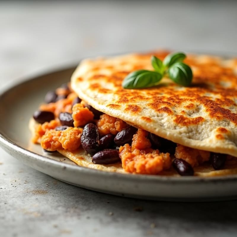 Crispy Chicken and Black Bean Whole Wheat Quesadilla