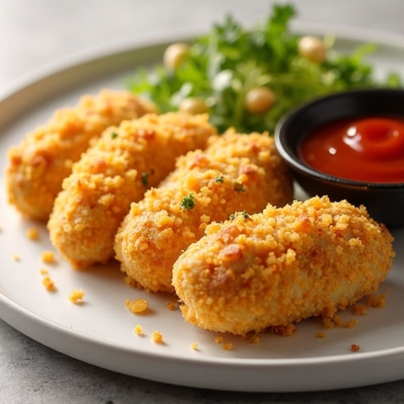 Crispy Baked Chicken Sausage with Golden Cornbread Coating