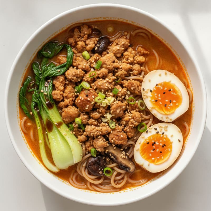 Sriracha Pork Ramen with Jammy Egg
