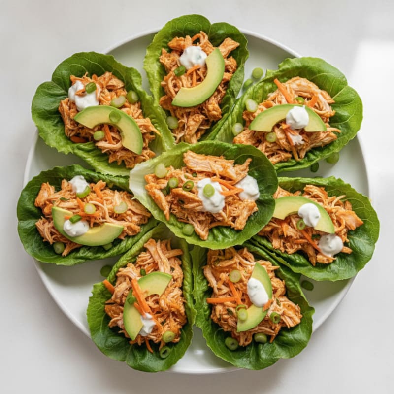 Buffalo Ranch Chicken Lettuce Wraps