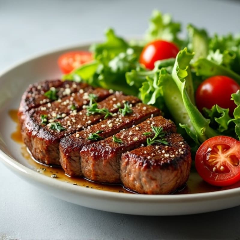 Herb-Crusted Steak and Mixed Greens Salad
