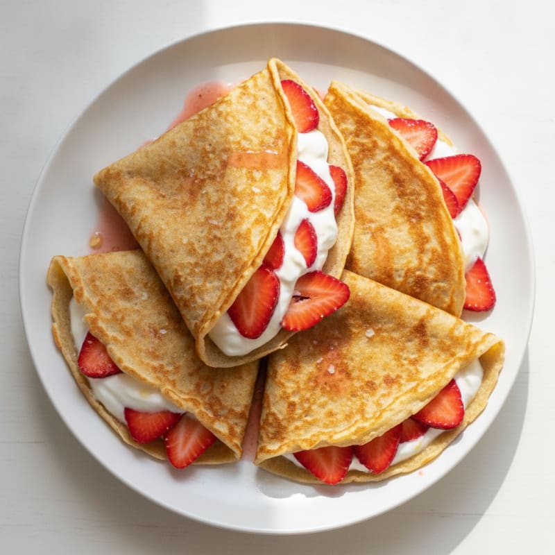 Classic French Strawberry Crepes
