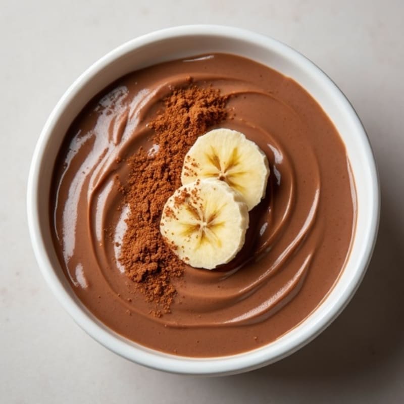 Creamy Chocolate Protein Pudding with Peanut Butter Swirl