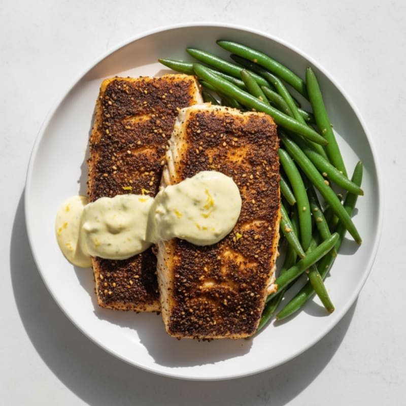 Cajun Blackened Catfish with Lemon Aioli