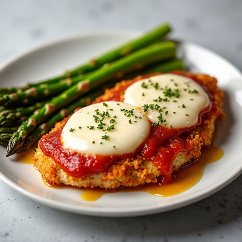 Crispy Chicken Parmesan with Roasted Asparagus