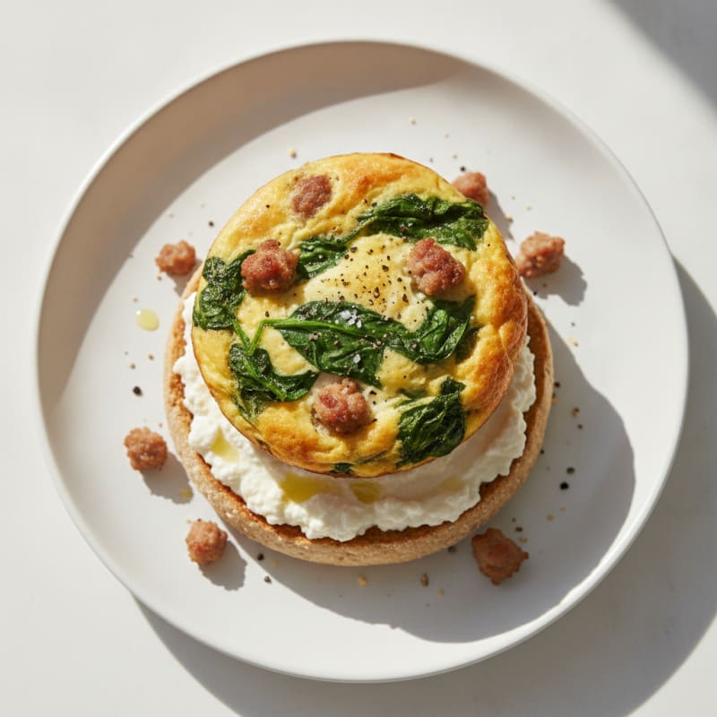 Baked Egg and Spinach Muffin