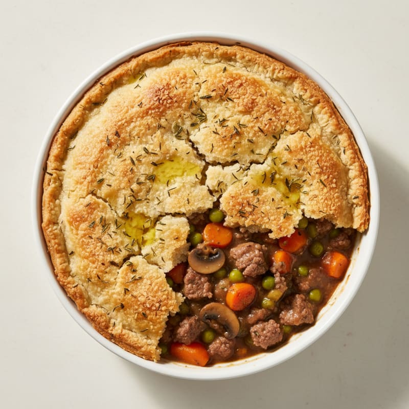 Tender Herb-Crusted Beef Pot Pie
