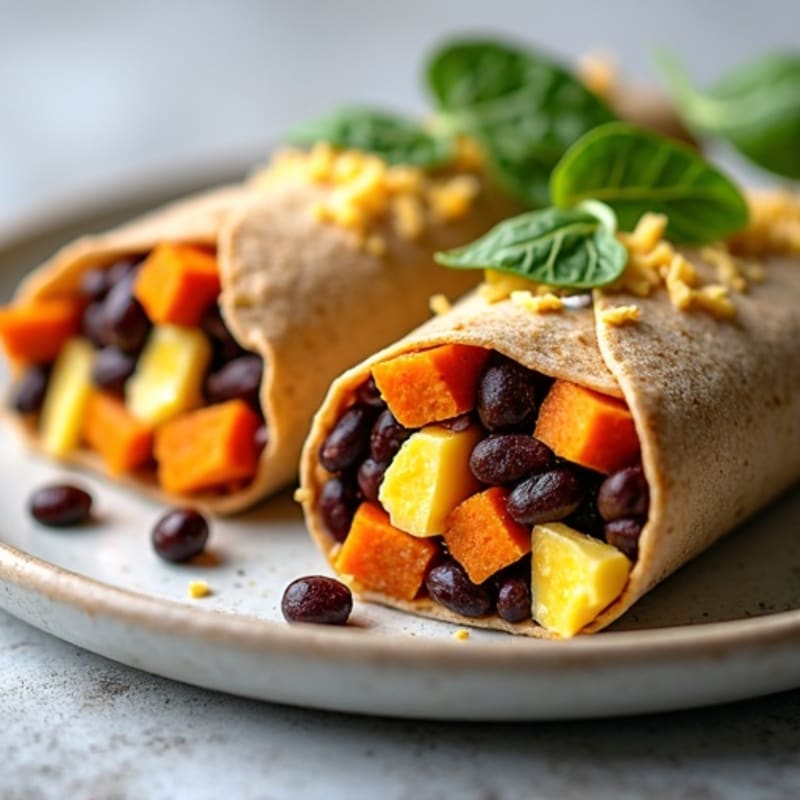 Protein-Packed Sweet Potato Black Bean Breakfast Burrito