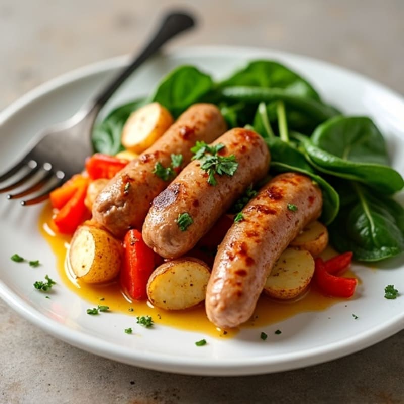 Lean Sausage and Crispy Roasted Potato Bake