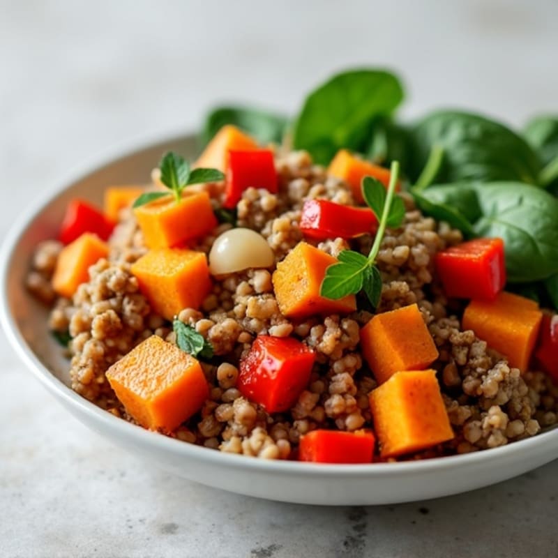 Lean Ground Turkey and Sweet Potato Hash