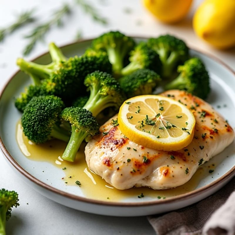 Sheet Pan Lemon Herb Roasted Chicken with Crispy Broccoli