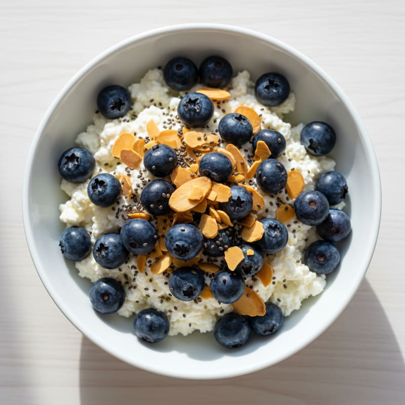 Cottage Cheese and Berry Protein Bowl with Almonds