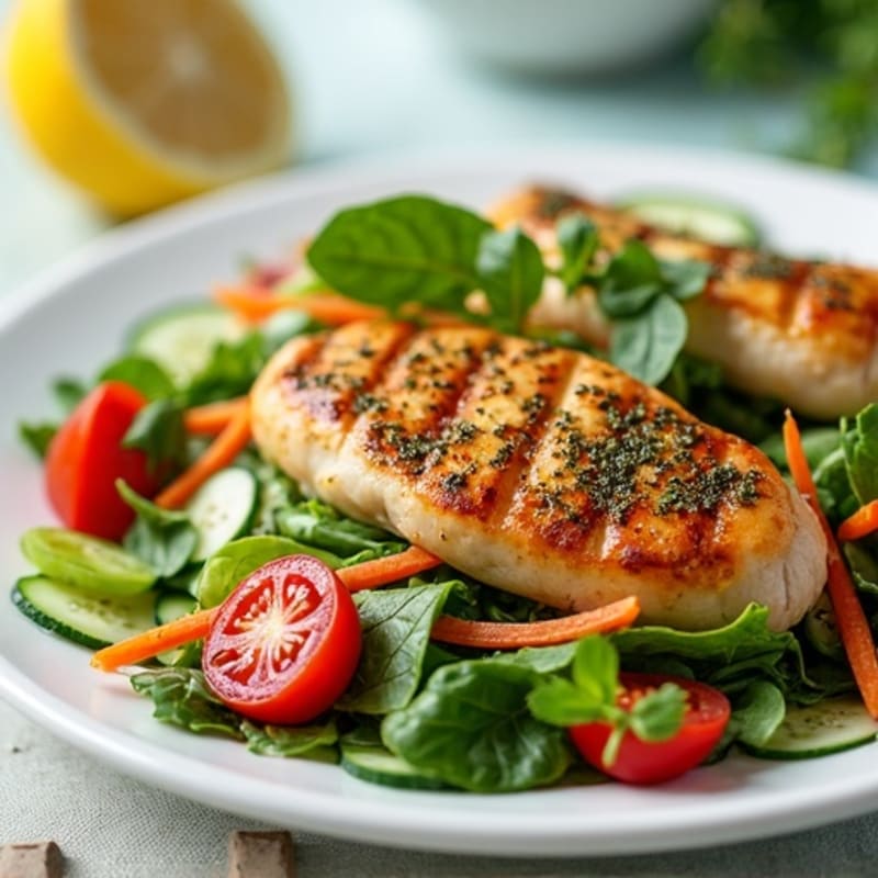 Herb-Grilled Chicken with Fresh Greens Salad