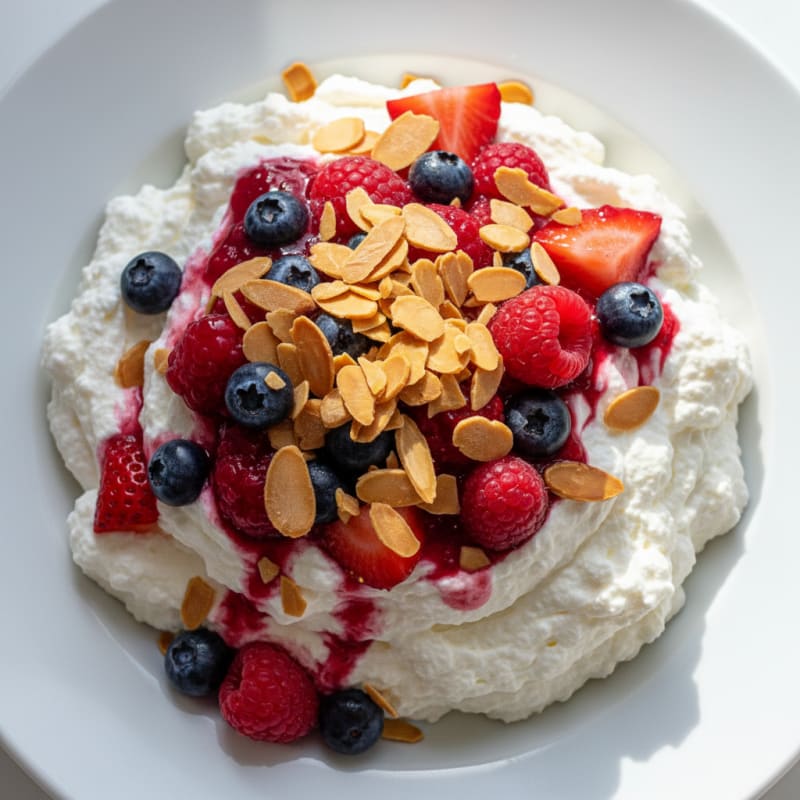 Greek Yogurt Protein Mousse with Mixed Berries