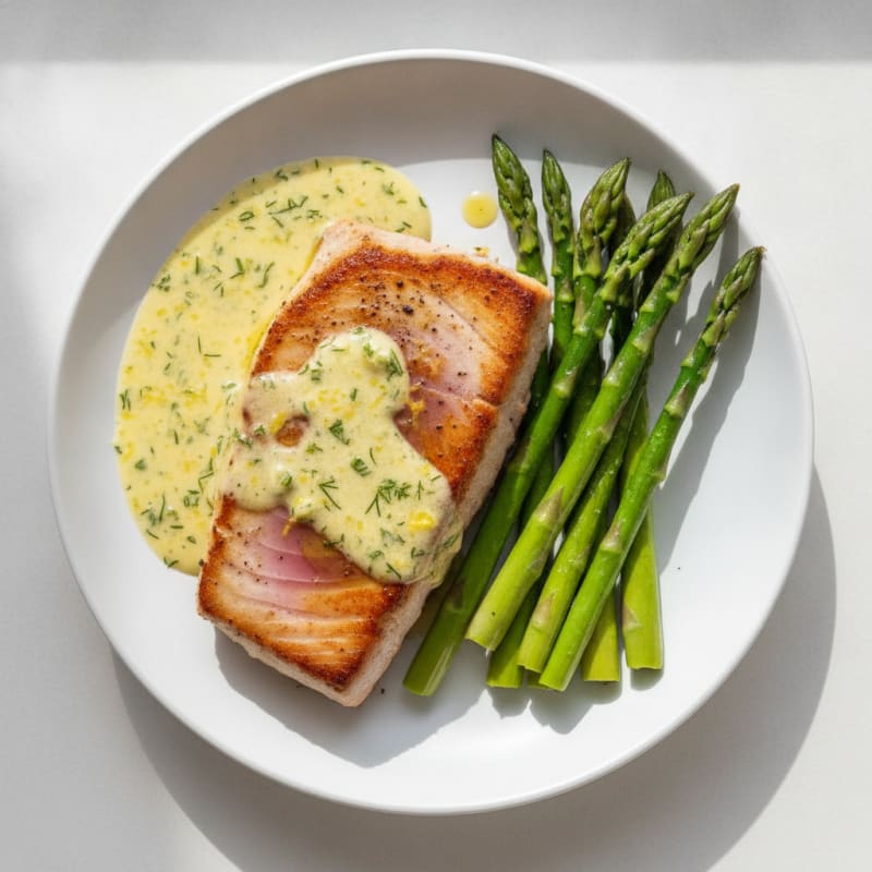 Pan-Seared Tuna with Lemon-Dill Sauce
