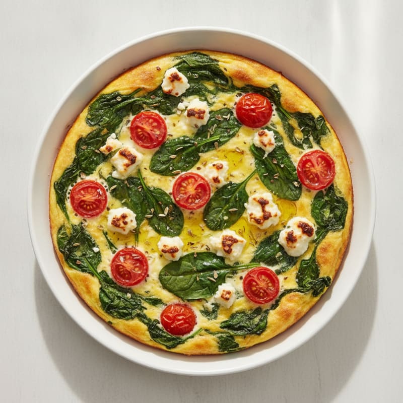 Egg White and Spinach Frittata with Cherry Tomatoes