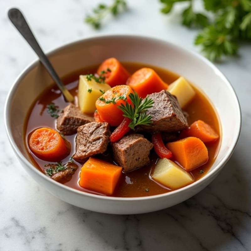 Slow-Cooked Tender Beef and Root Vegetable Stew