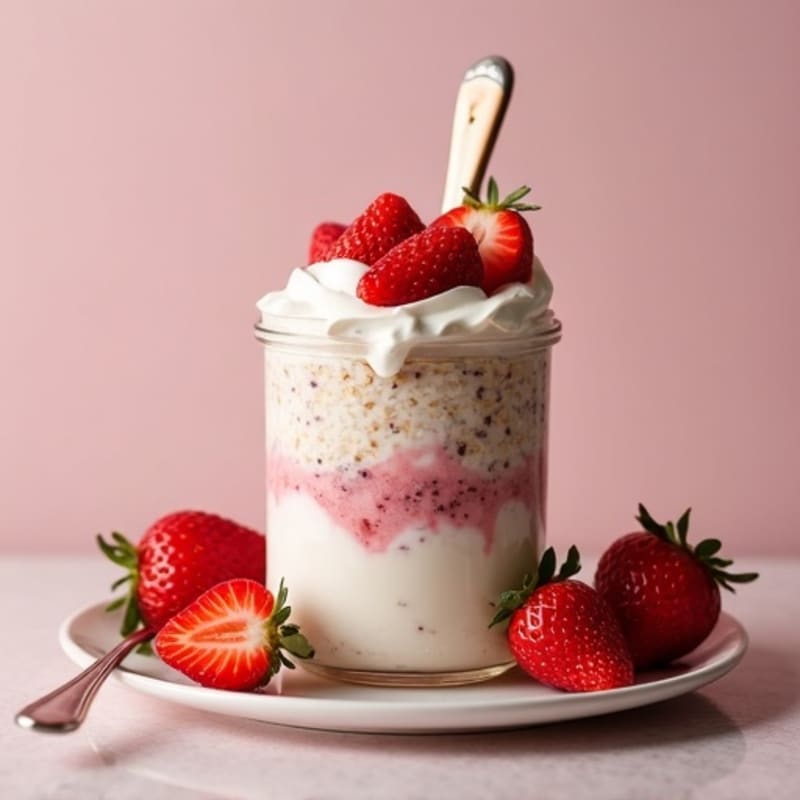 Creamy Strawberry Shortcake Overnight Oats