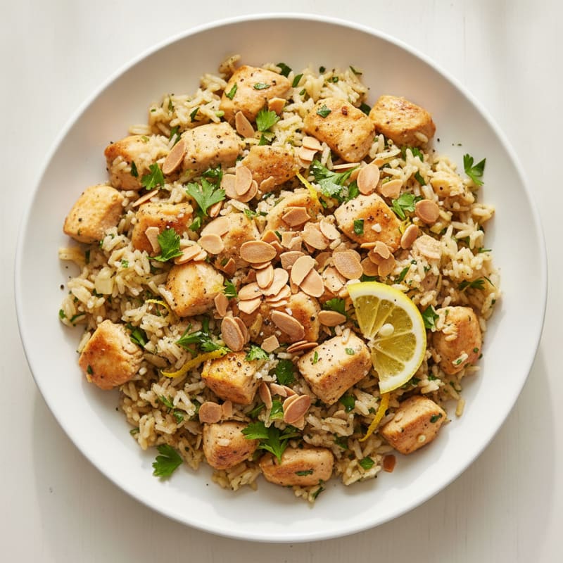 Lemon Herb Rice Pilaf with Toasted Almonds